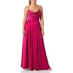 Reduzierte Pinke Ärmellose Vera Mont Maxi Wasserfall-Ausschnitt Lange Abendkleider mit Reißverschluss für Damen Größe S 