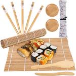4 Stäbchen 2 Sushi Matte Sushi Selbst Machen Set Bambus Sushi Maker Set Sushi Maker für Anfänger DXIA 11 Stück Sushi Set 1 Paddy Paddel 2 Sushi-Teller 1 Essstäbchen Tasche 1 Reisstreuer