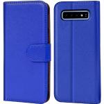 Verco Galaxy S10 Hülle, Handyhülle für Samsung Galaxy S10 Tasche PU Leder Flip Case Brieftasche - Blau