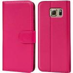 Pinke Samsung Galaxy S6 Edge Cases Art: Flip Cases mit Bildern aus Leder 