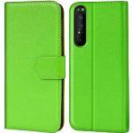 Grüne Sony Xperia 1 Cases Art: Flip Cases mit Bildern aus Leder 