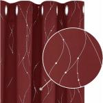 Rote Moderne Fertiggardinen aus Polyester abdunkelnd 2-teilig 