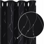 Reduzierte Schwarze Moderne Fertiggardinen aus Polyester abdunkelnd 2-teilig 