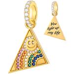 Emoji Smiley Damenhalsketten & Damenhalsschmuck vergoldet aus Silber 18 Karat handgemacht zum Muttertag 