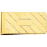 Vergoldete solide polierte gemusterte gravierte diagonale Linie Geldklammer misst 50 x 25 mm breit Schmuckgeschenke für Männer