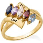 Goldene Vergoldete Ringe aus Silber personalisiert für Damen 