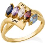 Goldene Vergoldete Ringe aus Silber personalisiert für Damen 