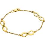 Goldene Infinity Armbänder & Unendlich Armbänder aus vergoldet personalisiert für Damen 