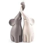 Beige Pajoma Elefanten Figuren aus Keramik 2-teilig 