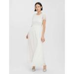 Reduzierte Weiße Unifarbene Vero Moda Maxi Lange Abendkleider aus Polyester für Damen Größe S 