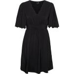 Schwarze Elegante Vero Moda V-Ausschnitt Freizeitkleider für Damen Größe XL 