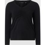 Reduzierte Schwarze Langärmelige Vero Moda Bio V-Ausschnitt V-Shirts aus Baumwolle für Damen Größe M Große Größen für den für den Frühling 