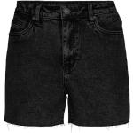 Schwarze Unifarbene Vintage Vero Moda Jeans-Shorts aus Denim für Damen Größe XL für den für den Sommer 