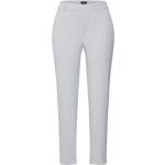 Hellgraue Unifarbene 7/8-Hosen mit Reißverschluss aus Polyester für Damen Größe S 