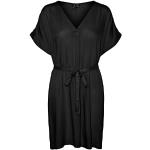 Schwarze Vero Moda Mini V-Ausschnitt Sommerkleider ohne Verschluss aus Viskose für Damen Größe M für den für den Sommer 