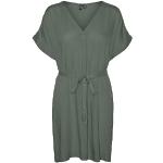 Grüne Vero Moda V-Ausschnitt Sommerkleider ohne Verschluss aus Viskose für Damen Größe XL für den für den Sommer 
