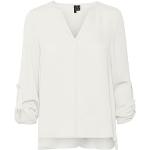 Reduzierte Weiße Vero Moda V-Ausschnitt Tunika-Blusen für Damen Größe S 