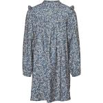 Reduzierte Blaue Blumenmuster Vero Moda Nachhaltige Stehkragen Kinderkragenkleider mit Knopf aus Viskose für Mädchen Größe 164 