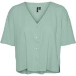 Grüne Vero Moda V-Ausschnitt Hemdblusen für Damen Größe S 
