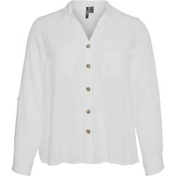VERO MODA® Hemdbluse, Streifen, Pattentaschen, für Damen, weiß, 50
