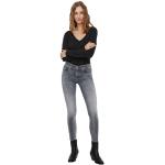 Graue Vero Moda Slim Fit Jeans mit Reißverschluss aus Denim für Damen Größe XS 