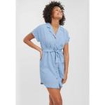 Hellblaue Kurzärmelige Vero Moda Mini Minikleider & kurze Kleider aus Lyocell für Damen Größe L 