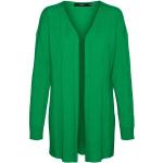 Grüne Melierte Casual Vero Moda V-Ausschnitt Longstrickjacken aus Polyester für Damen Größe XS für den für den Herbst 