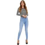 Hellblaue Vero Moda Slim Fit Jeans mit Reißverschluss aus Denim für Damen Größe XS 