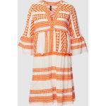 Orange Langärmelige Vero Moda Mini Minikleider & kurze Kleider aus Baumwolle für Damen Größe L 