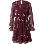 Reduzierte Burgundfarbene Blumenmuster Langärmelige Vero Moda Mini Minikleider & kurze Kleider aus Polyester für Damen Größe XS 