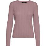 Reduzierte Pinke Unifarbene Vero Moda Rundhals-Ausschnitt Rundhals-Pullover aus Polyamid für Damen Größe M 