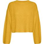 Reduzierte Gelbe Vero Moda Rundhals-Ausschnitt Strickpullover für Damen Größe XL 