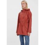 Rote Casual Wasserdichte Vero Moda Regenjacken mit Reißverschluss aus Polyester mit Kapuze für Damen Größe XS 