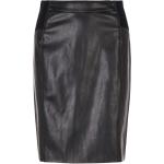 Schwarze Unifarbene Vero Moda Midi Kunstlederröcke aus Polyester für Damen Größe S 