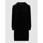 Reduzierte Schwarze 3/4-ärmelige Vero Moda Samtkleider aus Samt mit Kapuze für Damen Größe XS 