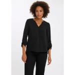Schwarze Unifarbene Vero Moda V-Ausschnitt Blusenshirts & Schlusen aus Polyester für Damen Größe XS 