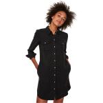 Reduzierte Schwarze Langärmelige Unifarbene Vero Moda Mini Shirtkleider für Damen Größe XS 