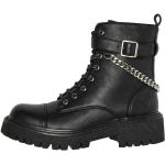 Schwarze Vero Moda Runde Blockabsatz Stiefeletten & Boots mit Schnürsenkel aus Kunstleder Größe 38 