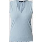 Reduzierte Hellblaue Vero Moda V-Ausschnitt V-Shirts für Damen Größe L 