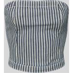 Blaue Gestreifte Vero Moda Bandeau-Tops & Tube-Tops mit Reißverschluss aus Baumwolle für Damen Größe S 
