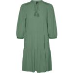 Grüne Tunika-Kleider mit Quasten für Damen Größe XS 