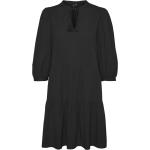 Schwarze Tunika-Kleider mit Quasten für Damen Größe XS 