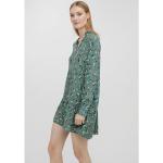 Reduzierte Grüne Langärmelige Vero Moda Nachhaltige V-Ausschnitt Sommerkleider aus Viskose für Damen Größe XS 