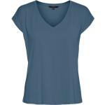 Blaue Vero Moda V-Ausschnitt T-Shirts für Damen Größe XS 