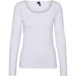 Weiße Langärmelige Vero Moda U-Ausschnitt Damenlongsleeves & Damenlangarmshirts Größe S 