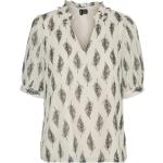 Graue Vero Moda V-Ausschnitt Blusenshirts & Schlusen aus Chiffon für Damen Größe S 