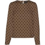 Braune Gepunktete Vero Moda Rundhals-Ausschnitt Blusenshirts & Schlusen für Damen Größe XL 