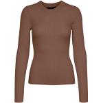 Braune Vero Moda Rundhals-Ausschnitt Rundhals-Pullover für Damen Größe L 
