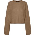 Braune Vero Moda Rundhals-Ausschnitt Rundhals-Pullover für Damen Größe XS 