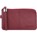 Rote Esquire Damenschlüsseletuis & Damenschlüsseltaschen mit Reißverschluss aus Rindsleder 